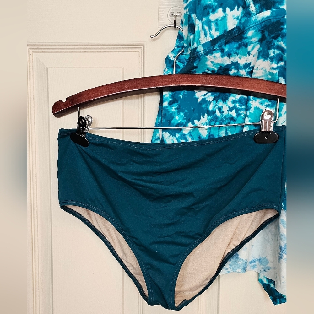 Kim Gravel Water Color Print Tankini Swimsuit Size 16 - Picture 4 of 7